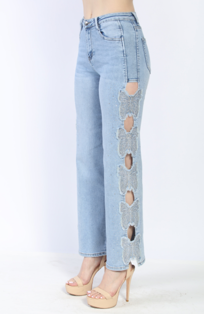 Simone Butterfly Straight Leg Jeans