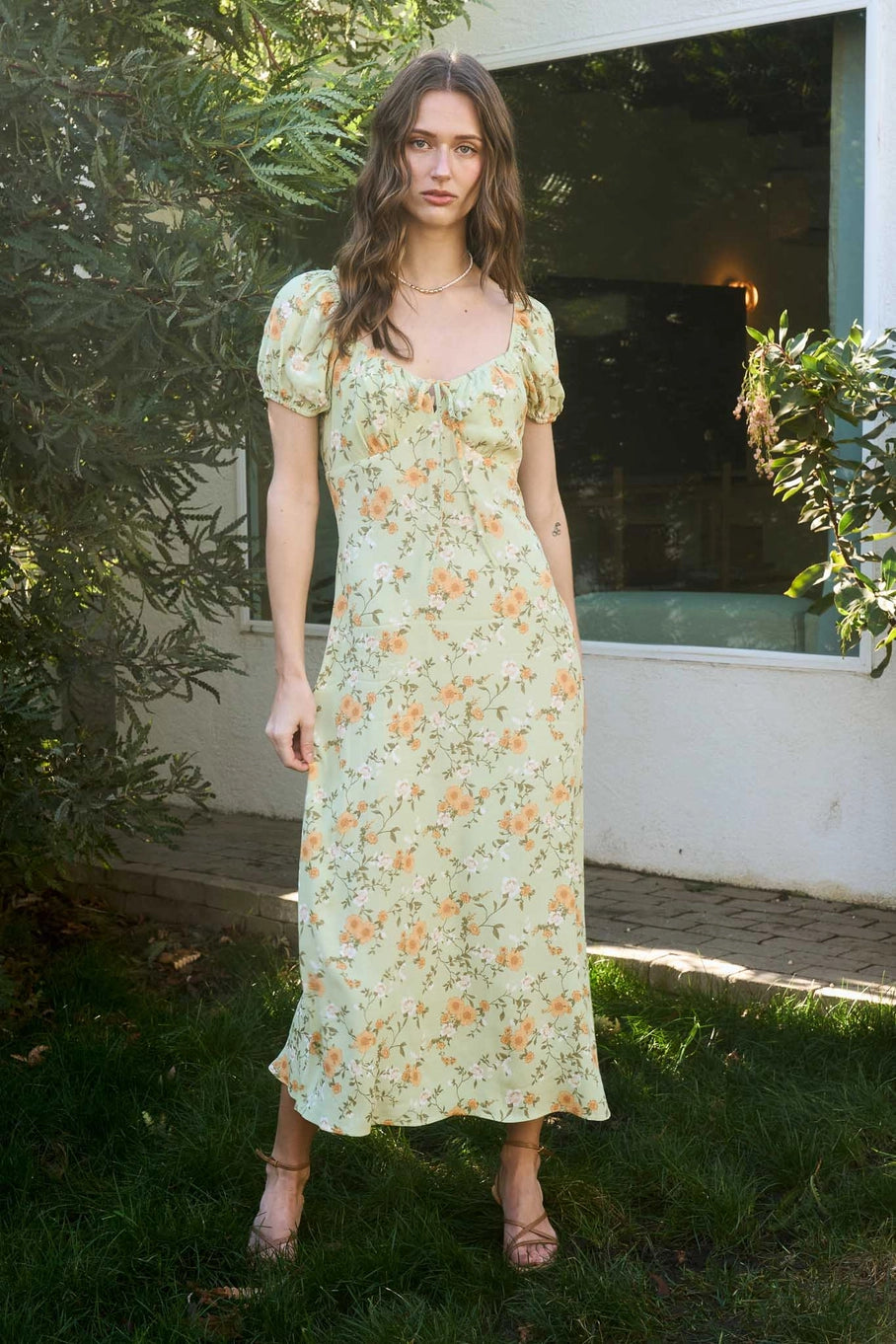 Sami Tie Floral Midi Dress