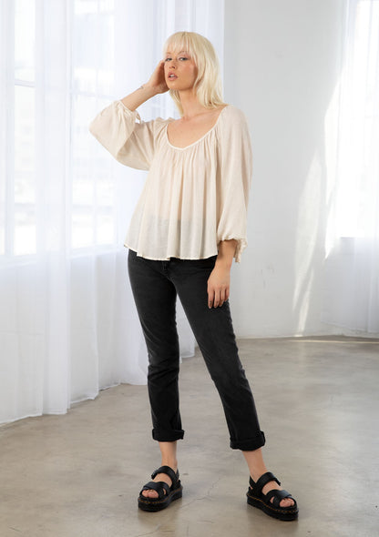 Ellen Creme LS Blouse