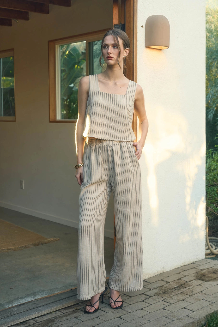 Candace Pinstripe Wide Leg Pants