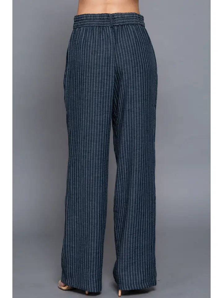 Venice Navy Striped Pants