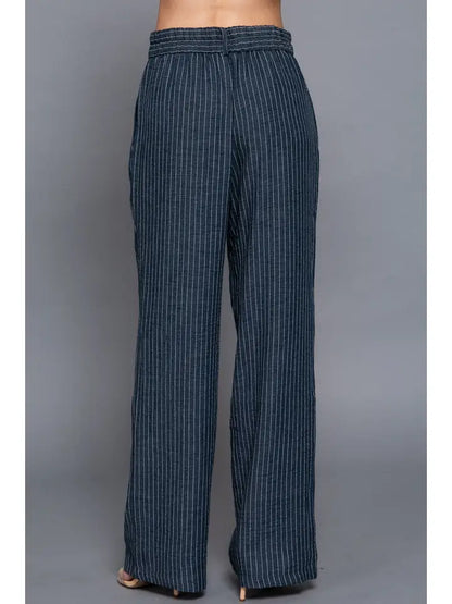 Venice Navy Striped Pants