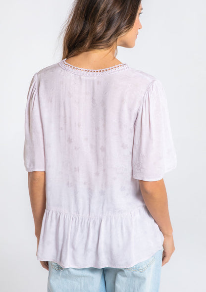 Lilac Lattice LS Blouse