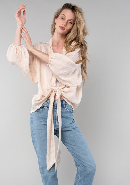 Bella Blush Kimono LS Blouse