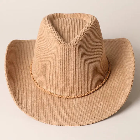 Giselle Western Braided Hat in Light Brown