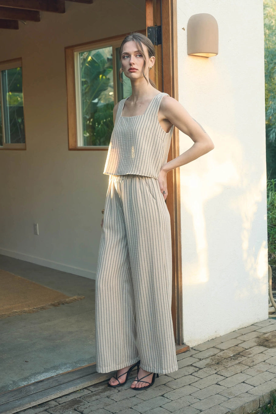 Candace Pinstripe Wide Leg Pants