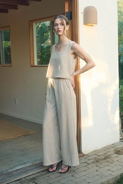 Candace Pinstripe Wide Leg Pants