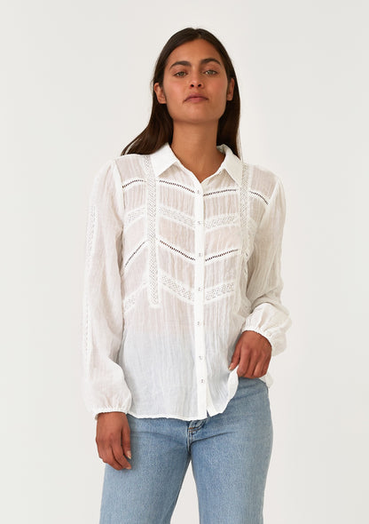 Hadley White LS Blouse