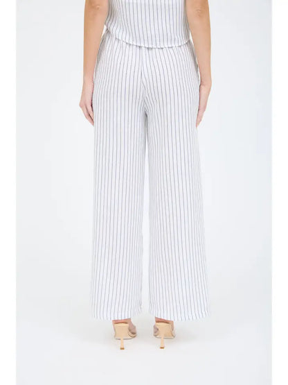 Candace Ivory Pinstripe Wide Leg Pants