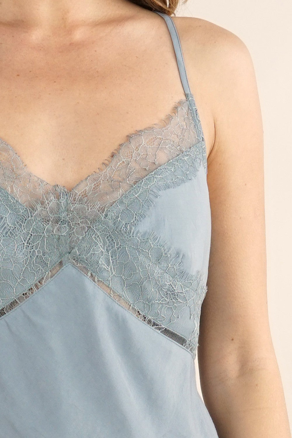 Iris Denim Lace LS Camisole
