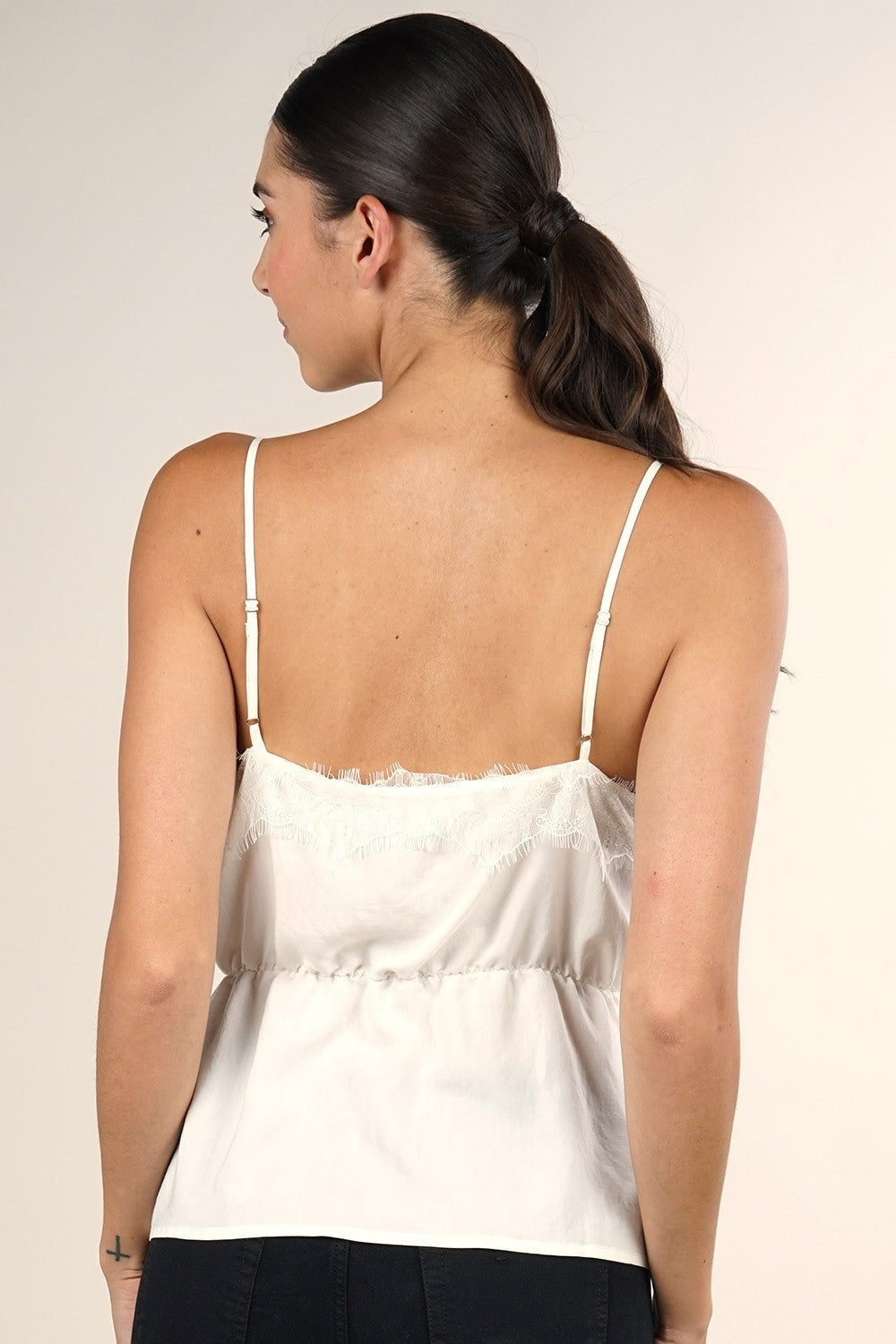 Danielle Lace Trim Ivory Camisole