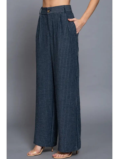Venice Navy Striped Pants