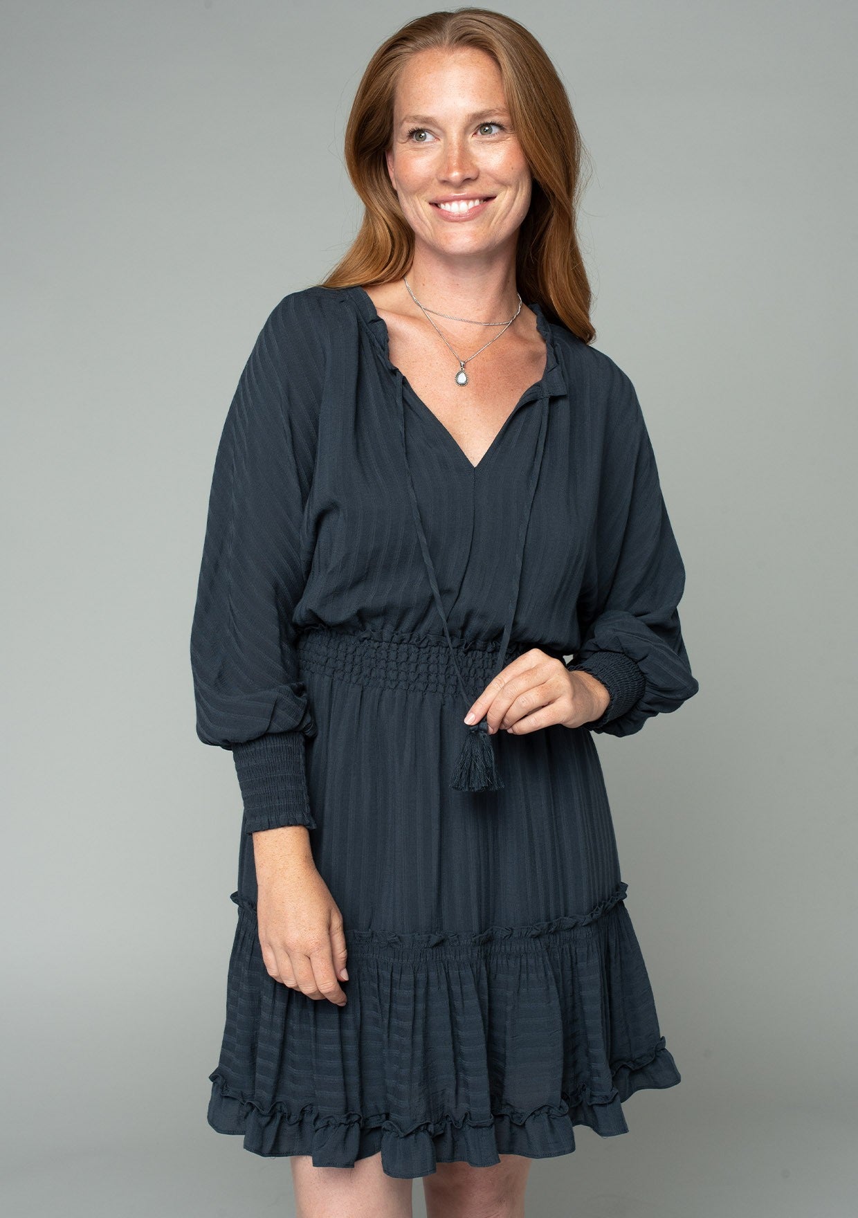 Gabriella Charcoal LS Dress