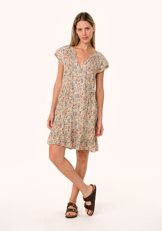 Cynthia Floral Button LS Dress