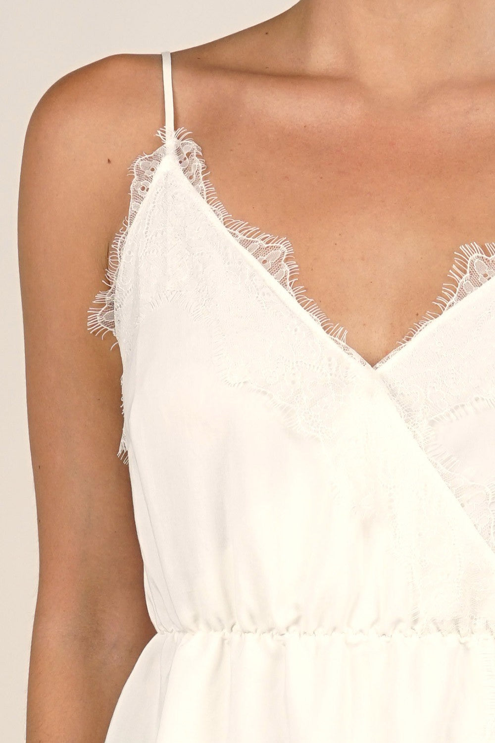 Danielle Lace Trim Ivory Camisole