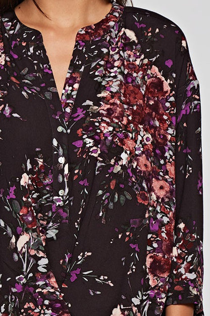 Blair Violet Floral LS Blouse