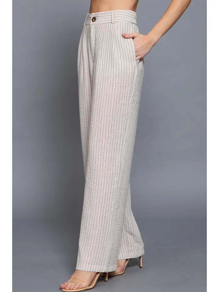 Venice Ivory Striped Pants